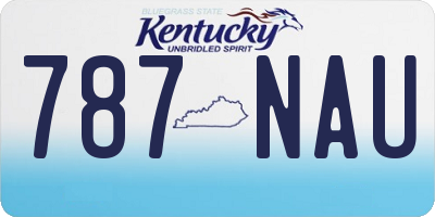 KY license plate 787NAU