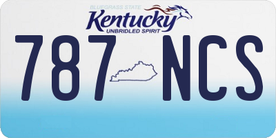 KY license plate 787NCS