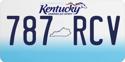 KY license plate 787RCV
