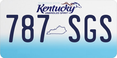 KY license plate 787SGS