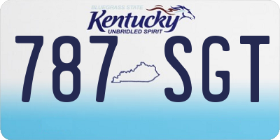 KY license plate 787SGT