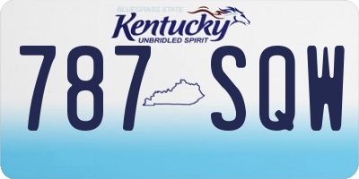 KY license plate 787SQW