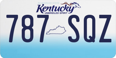 KY license plate 787SQZ