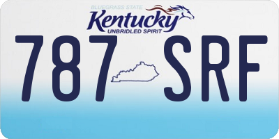 KY license plate 787SRF