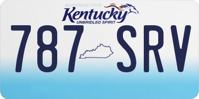 KY license plate 787SRV