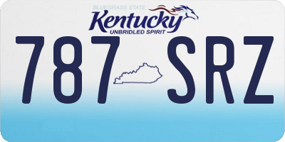 KY license plate 787SRZ