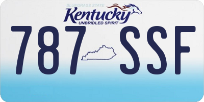 KY license plate 787SSF