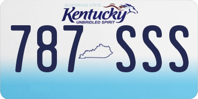 KY license plate 787SSS