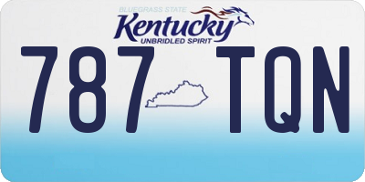 KY license plate 787TQN