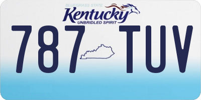 KY license plate 787TUV