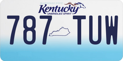 KY license plate 787TUW