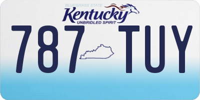 KY license plate 787TUY
