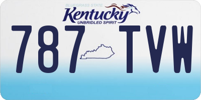 KY license plate 787TVW