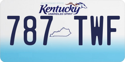 KY license plate 787TWF