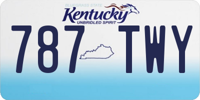KY license plate 787TWY