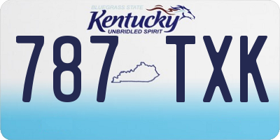 KY license plate 787TXK