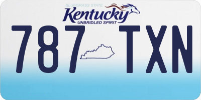 KY license plate 787TXN