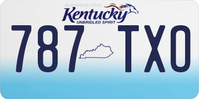 KY license plate 787TXO