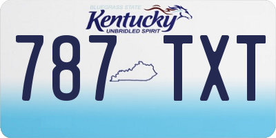 KY license plate 787TXT