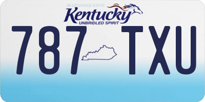 KY license plate 787TXU