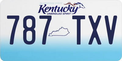 KY license plate 787TXV