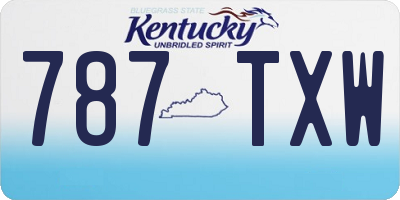 KY license plate 787TXW