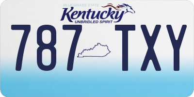 KY license plate 787TXY