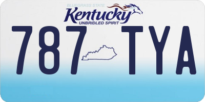 KY license plate 787TYA