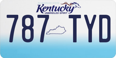 KY license plate 787TYD