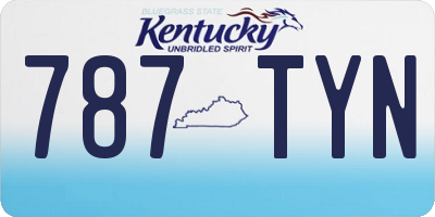 KY license plate 787TYN