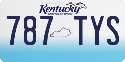 KY license plate 787TYS