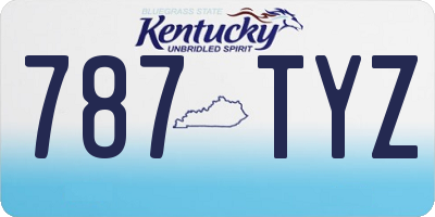 KY license plate 787TYZ