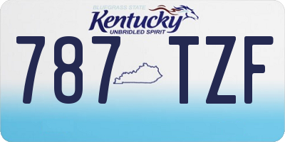 KY license plate 787TZF
