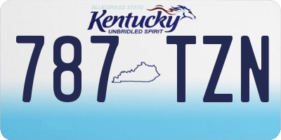 KY license plate 787TZN
