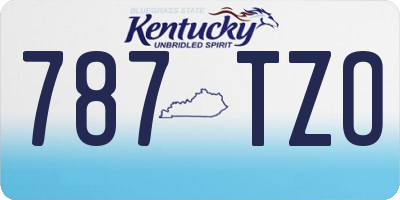 KY license plate 787TZO