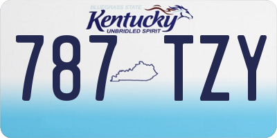 KY license plate 787TZY