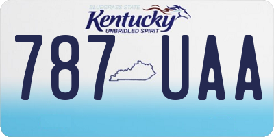 KY license plate 787UAA