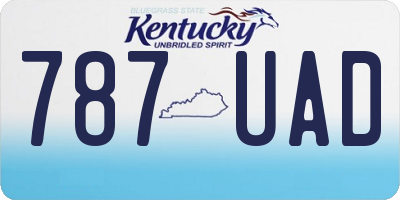 KY license plate 787UAD