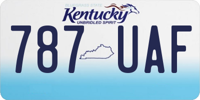 KY license plate 787UAF
