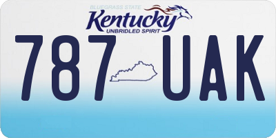 KY license plate 787UAK