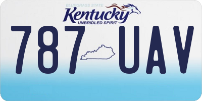 KY license plate 787UAV