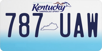 KY license plate 787UAW