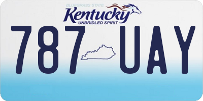 KY license plate 787UAY