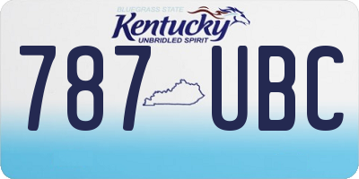 KY license plate 787UBC
