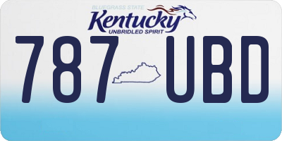 KY license plate 787UBD