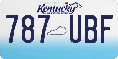KY license plate 787UBF
