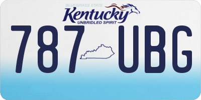 KY license plate 787UBG