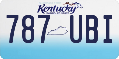 KY license plate 787UBI