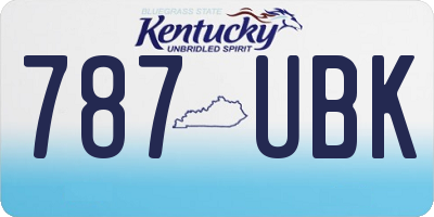 KY license plate 787UBK