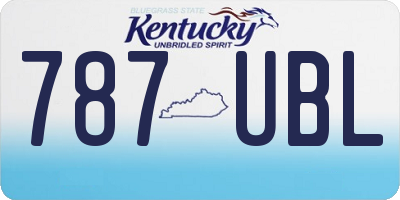 KY license plate 787UBL